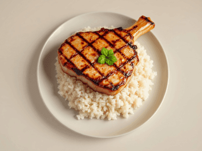 Grilled Pork Chop with Broken Rice